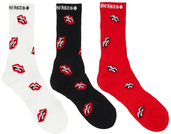Chrome Hearts Chomper Socks (3 Packs) 'Multicolor'