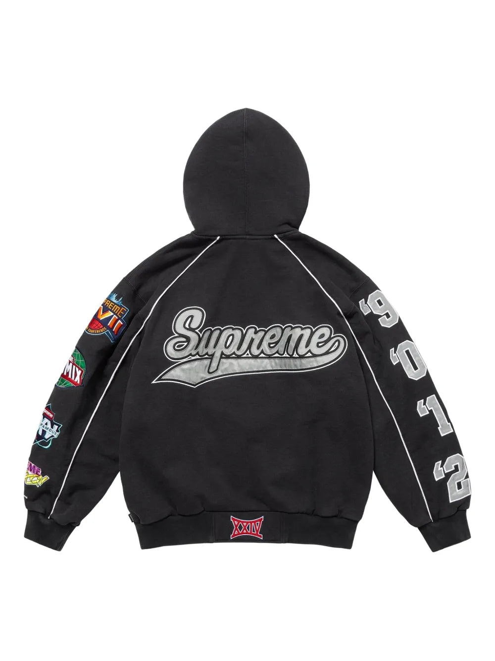 Supreme Playoffs multiple-appliqués zip-up hoodie