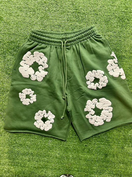 Denim Tear Shorts (Olive)