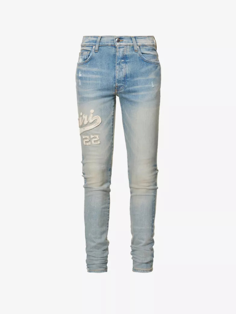 Amiri Varsity Side Logo Light Wash