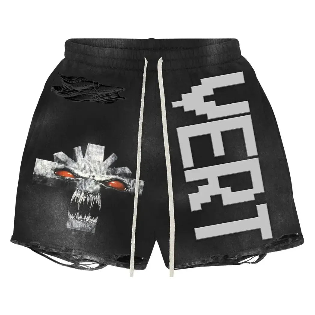 Vertabrae Distressed Shadow Shorts