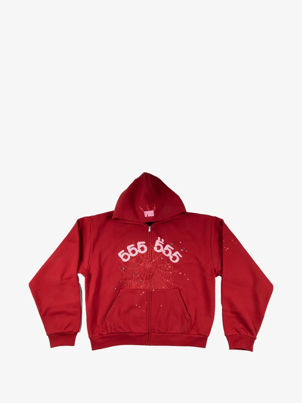 Sp5der Angel Number Zip Up Red