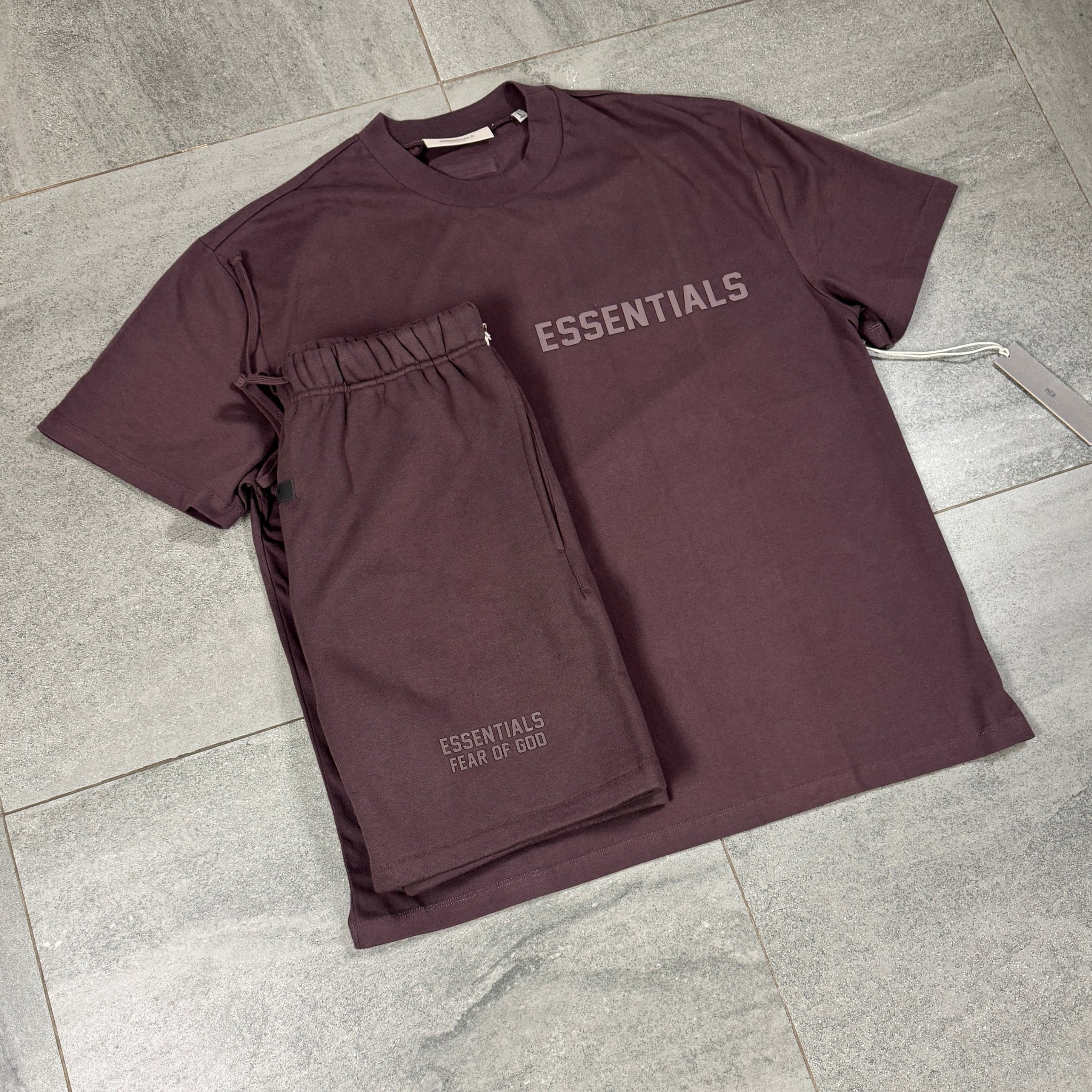 FEAR OF GOD ESSENTIALS SHORT SET 'PLUM' (SS23)