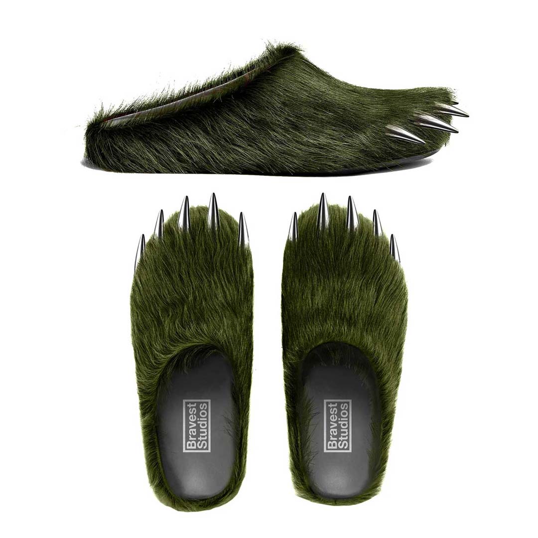 Bravest Bear Claw Mules Green