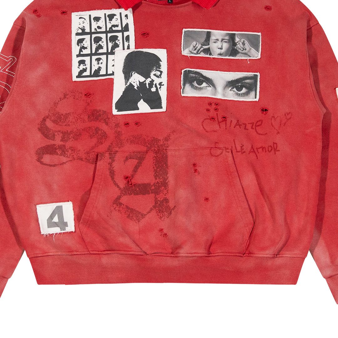 Stil De Amour Rosso Red Hoodie