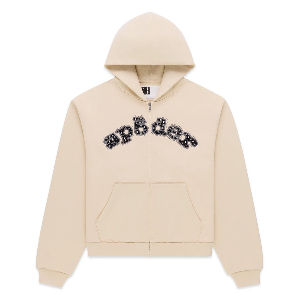 Sp5der Mixed Stone Zip Up Crème