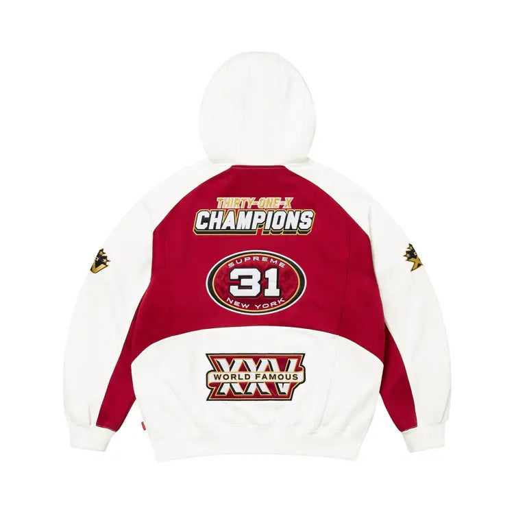 Supreme Football Zip Up Hooded Sweatshirt 'White'