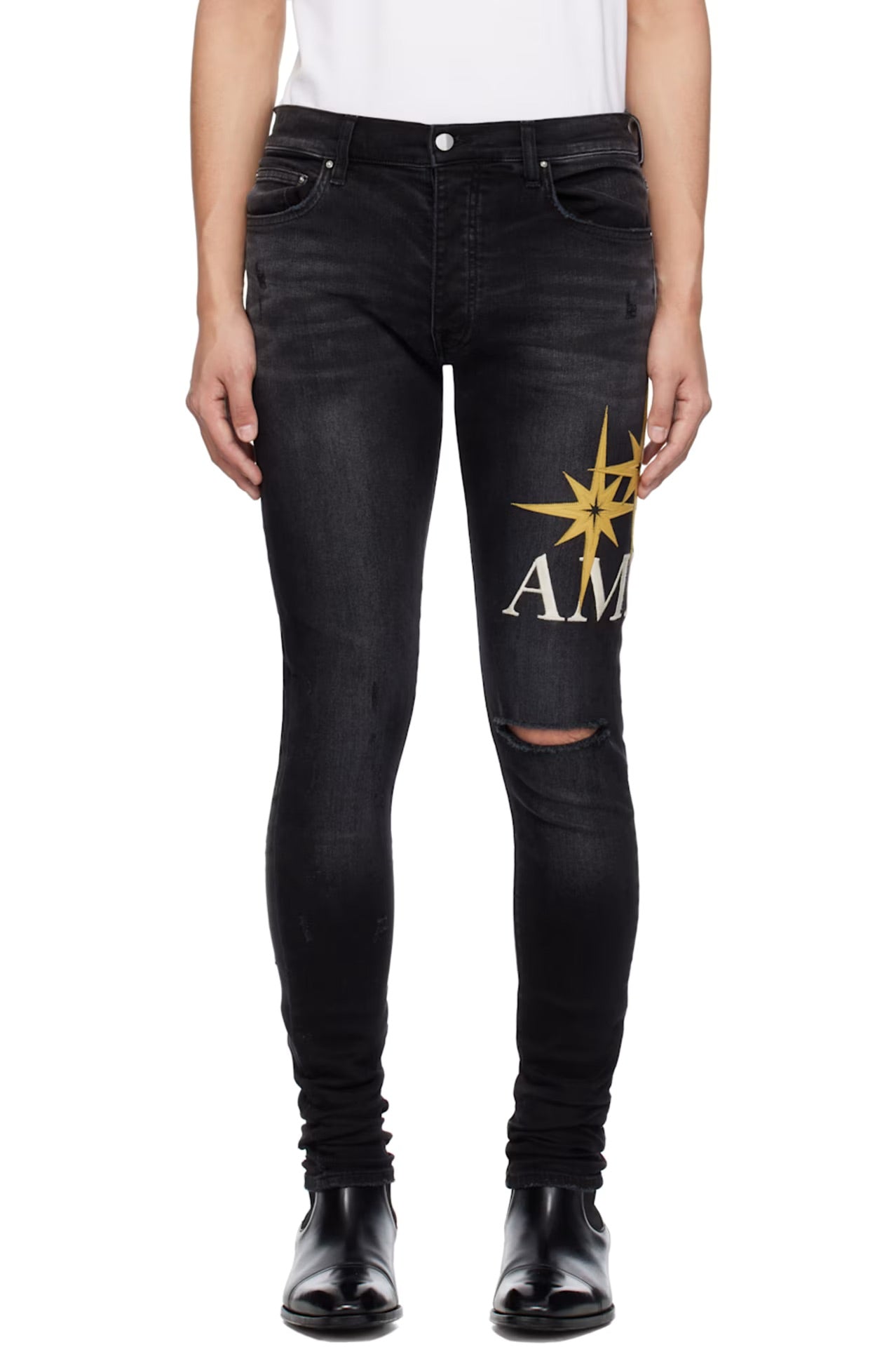 Amiri Black Starburst Jeans
