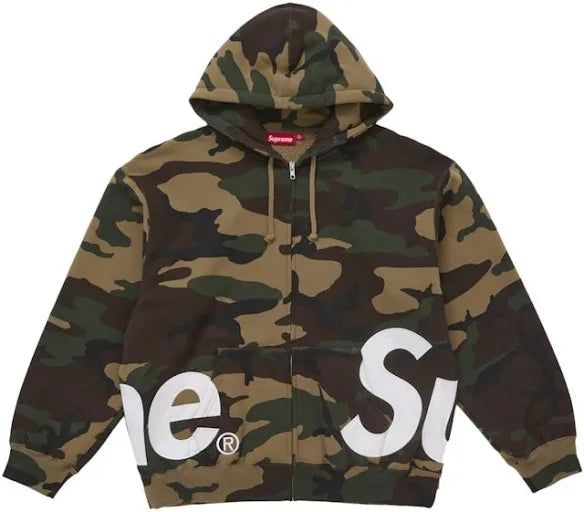 Supreme Men's Big Logo Zip Up Hooded Sweatshirt