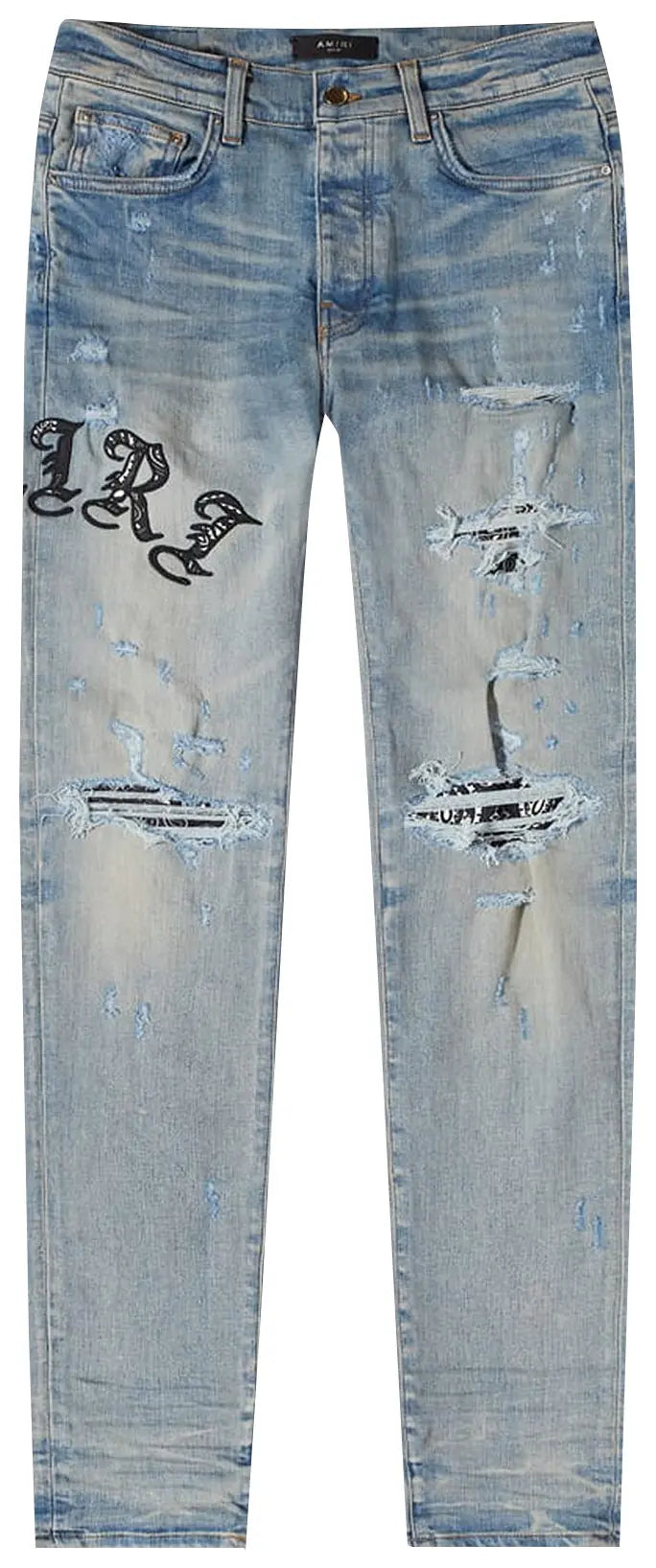 Amiri Skinny Old English Logo Jean 'Clay Indigo'