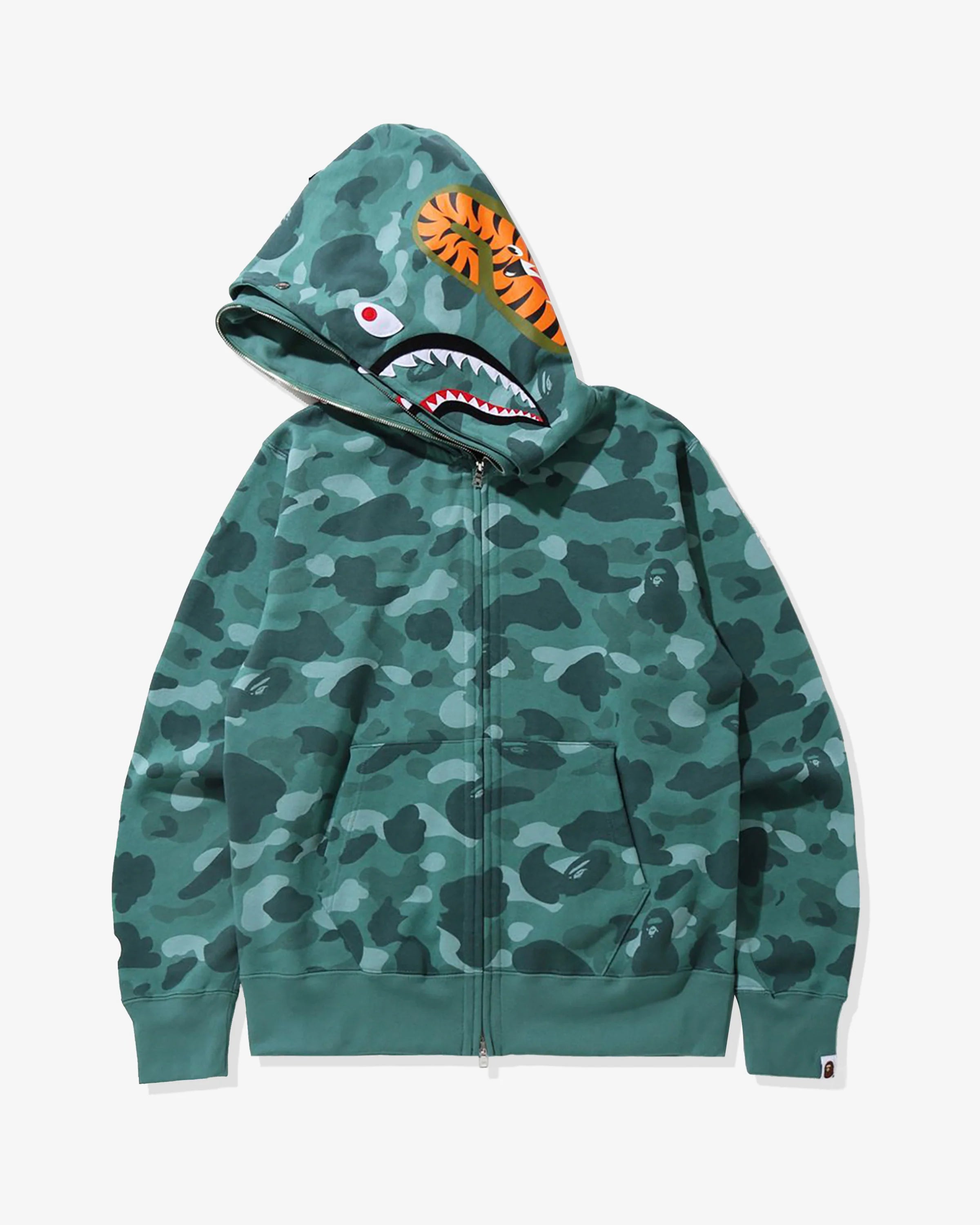 BAPE TEAL GREEN DOUBLE ZIP UP HOODIE