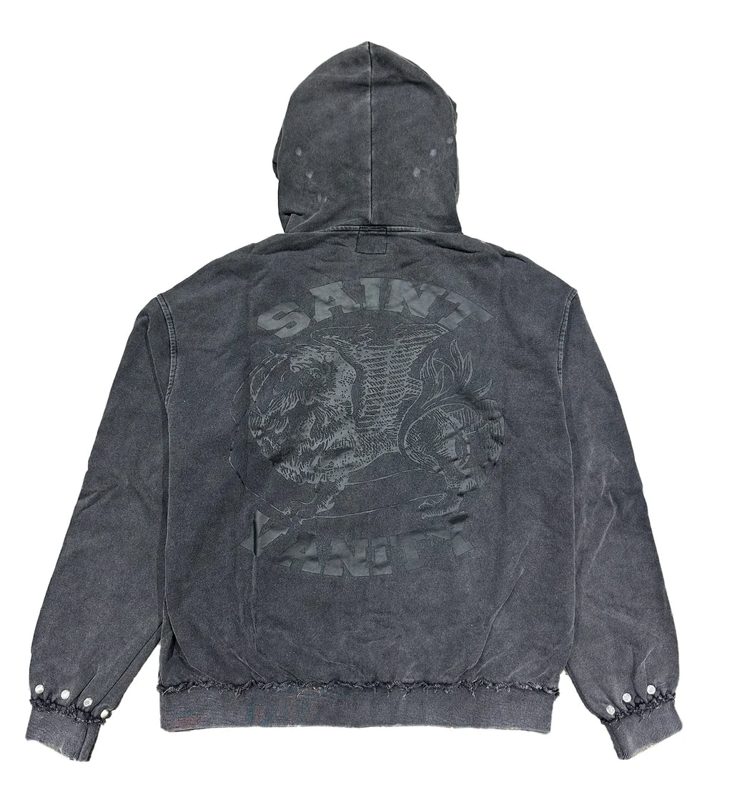 SAINT VANITY TERRY ZIP UP DARK GREY