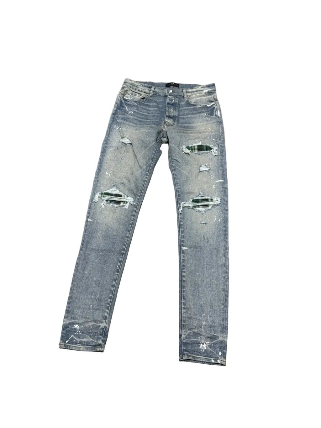 Amiri Mx1 “Green Plaid” Patch Jeans