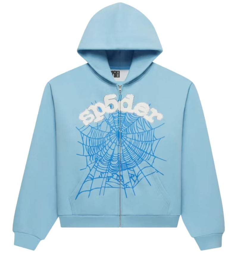 SP5DER OG Web Zip Up - Sky Blue