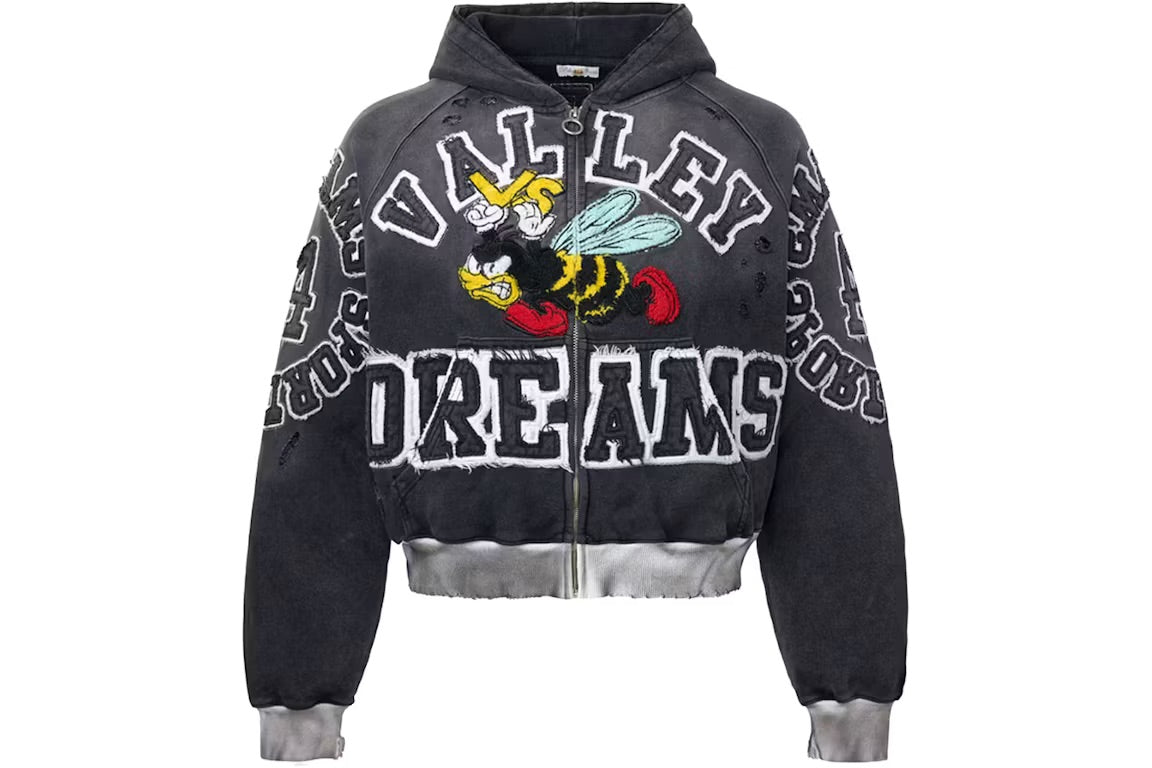 Vale Forever Anthem Zip Hoodie in Black and Yellow