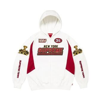 Supreme Football Zip Up Hooded Sweatshirt 'White'