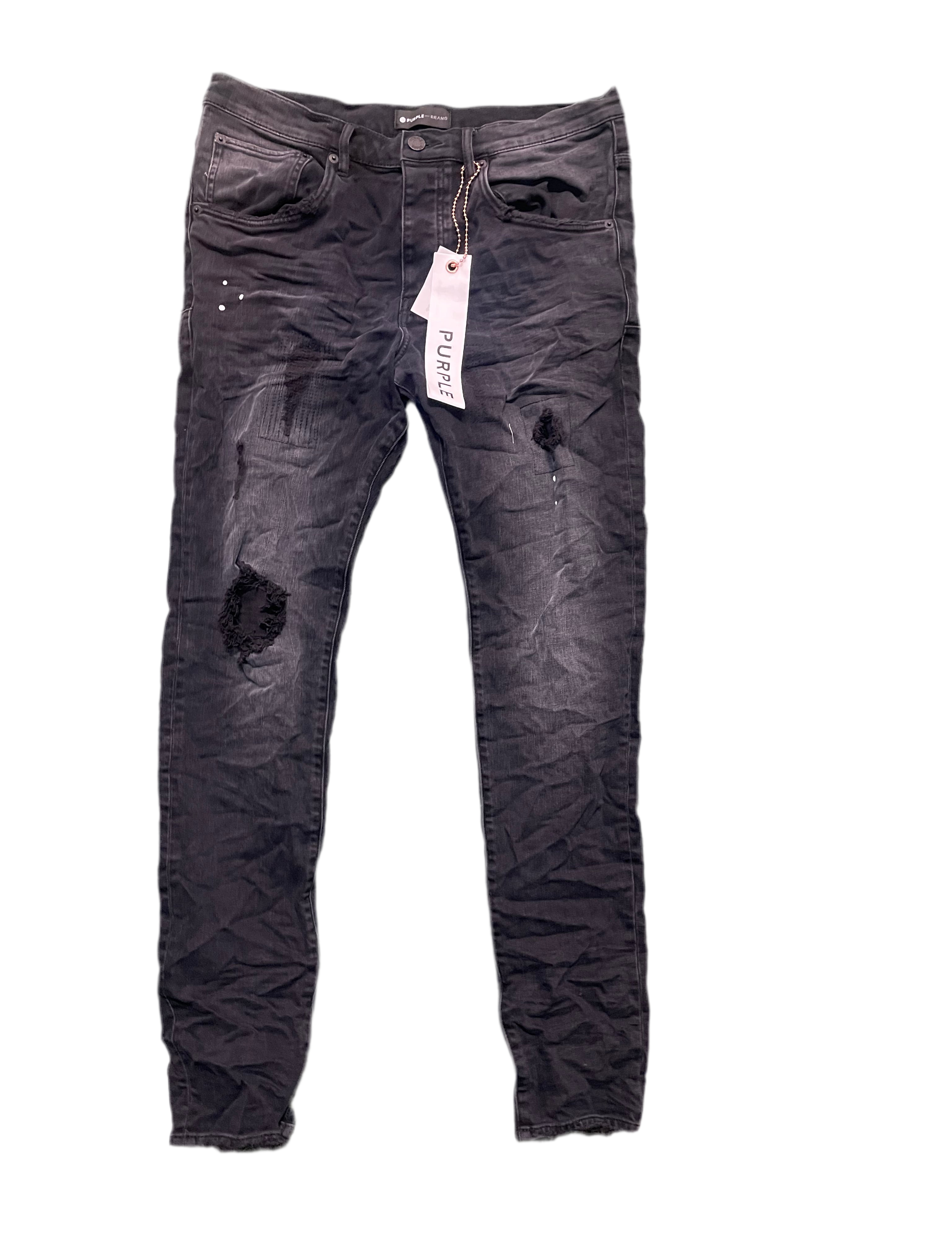 Black Repair Purple Jeans