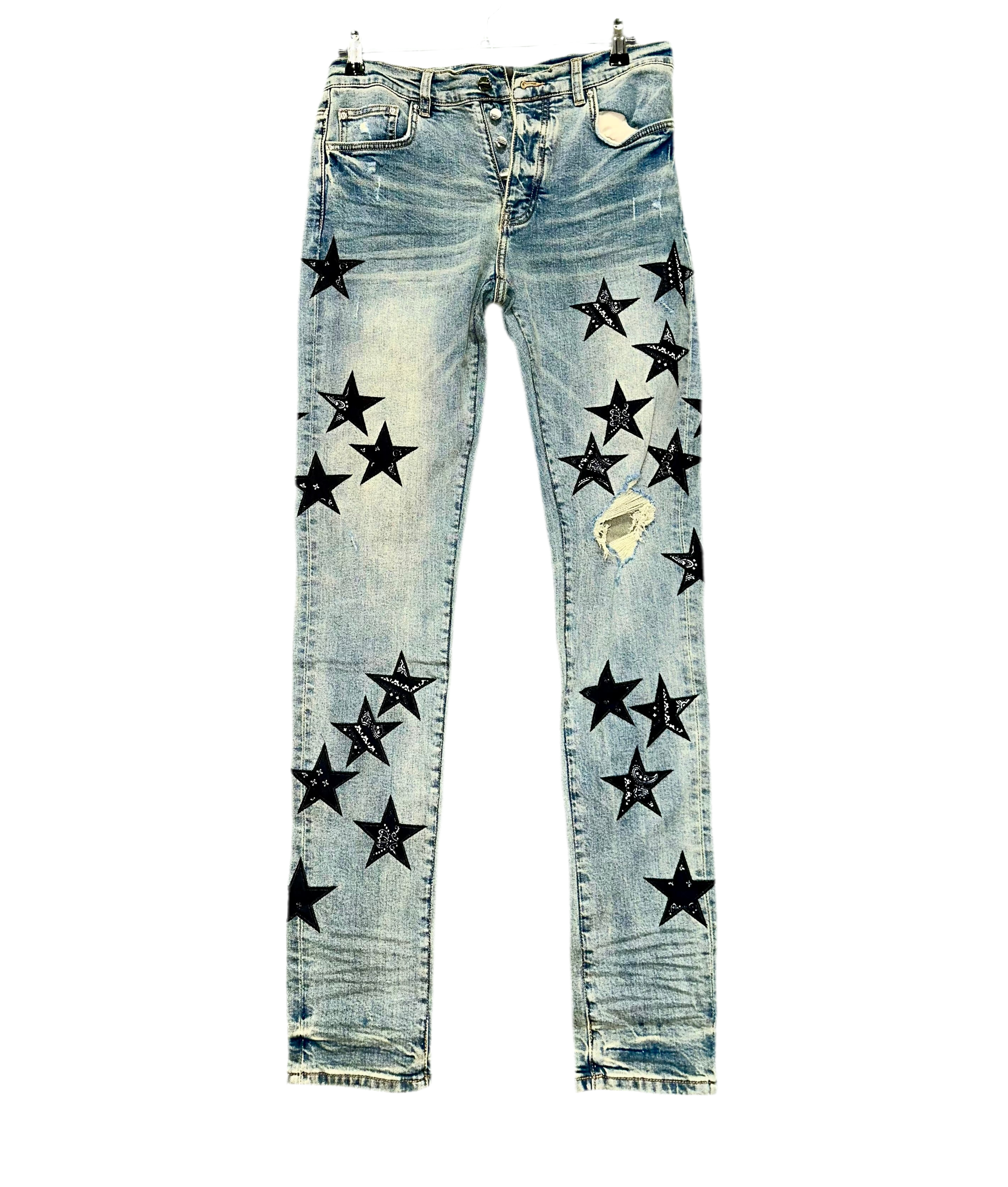 Amiri Star Patch Jeans Light Wash
