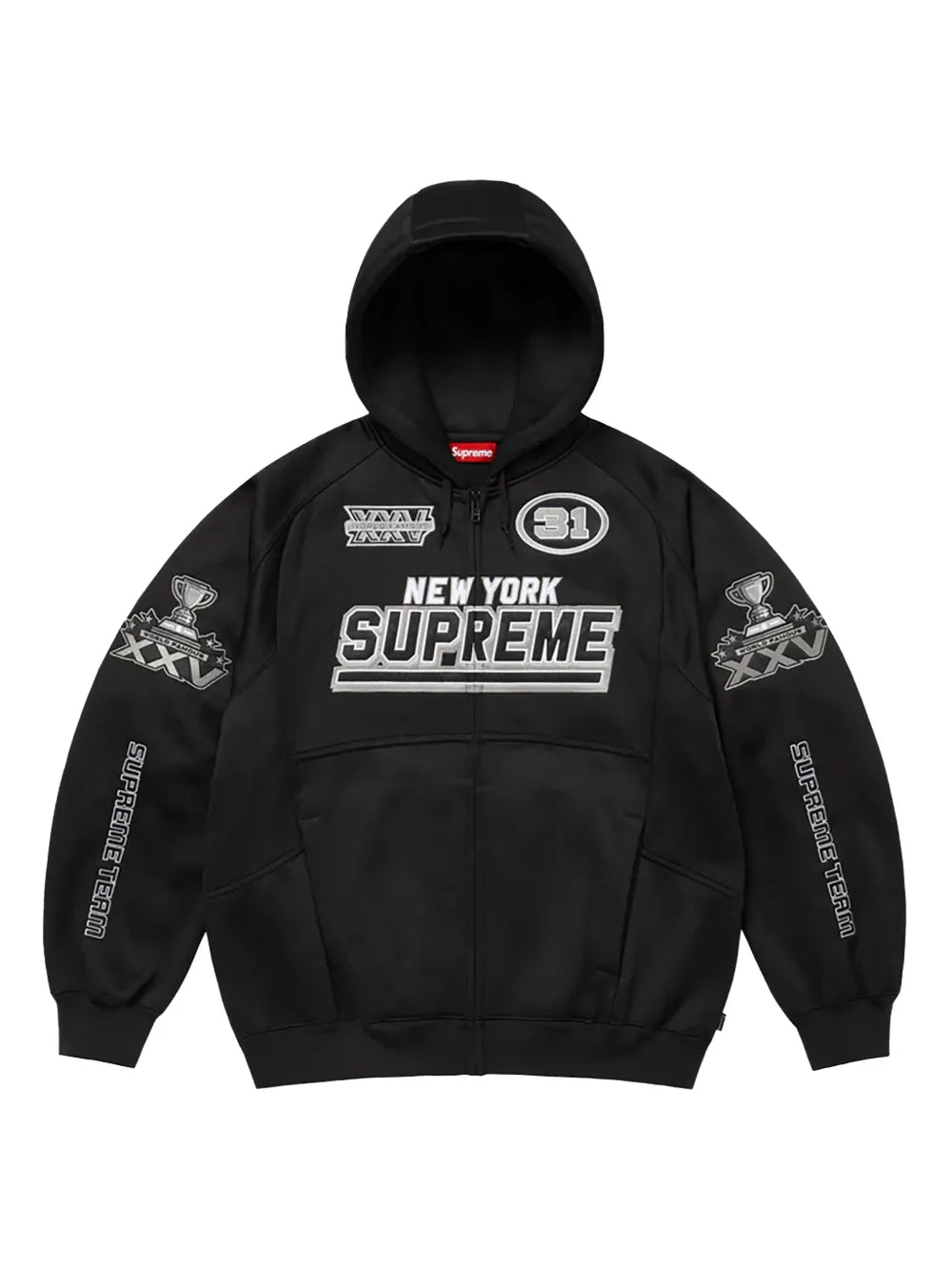 Supreme Football Zip Up Hooded Sweatshirt 'Black'