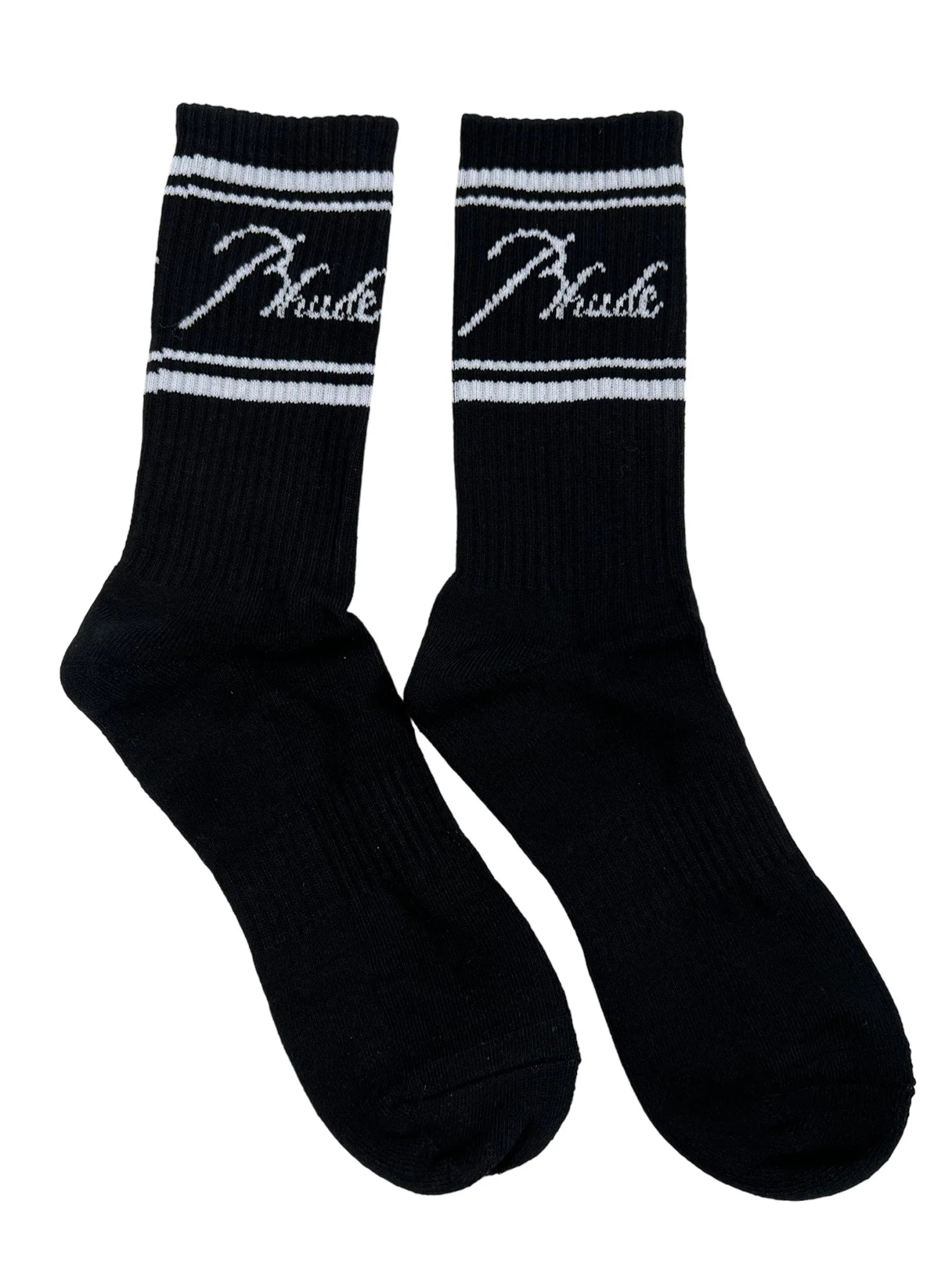 Rhude Script Logo Sock Blk Wht