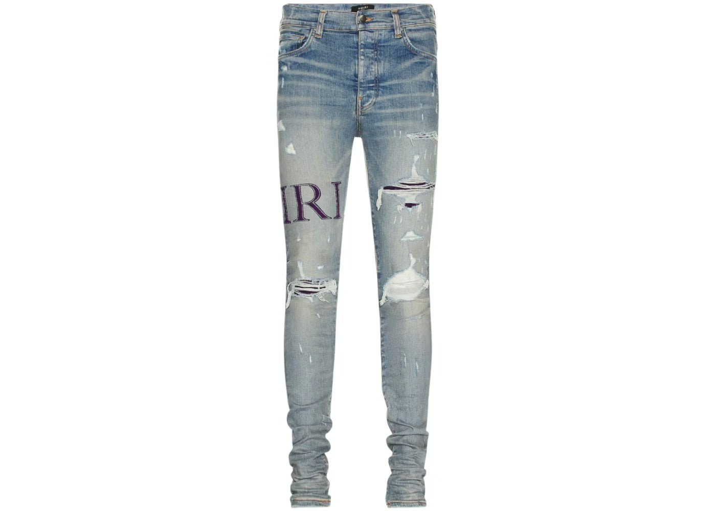 Amiri Serif Purple Logo Jeans