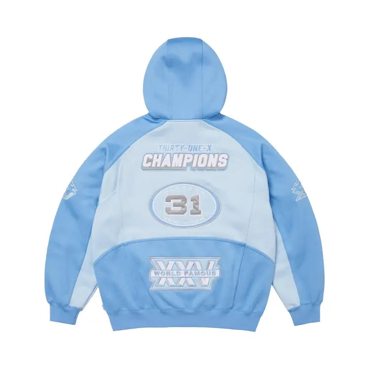 Supreme Football Zip Up Hooded Sweatshirt 'Blue'