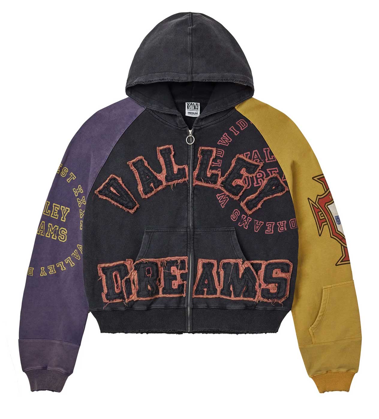 VALE FOREVER CREST ZIP UP HOODIE BLACK