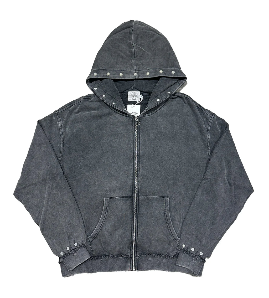 SAINT VANITY TERRY ZIP UP DARK GREY