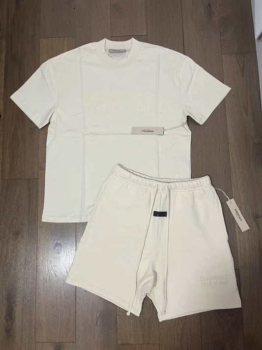 FEAR OF GOD ESSENTIALS SHORT SET 'EGG SHELL'