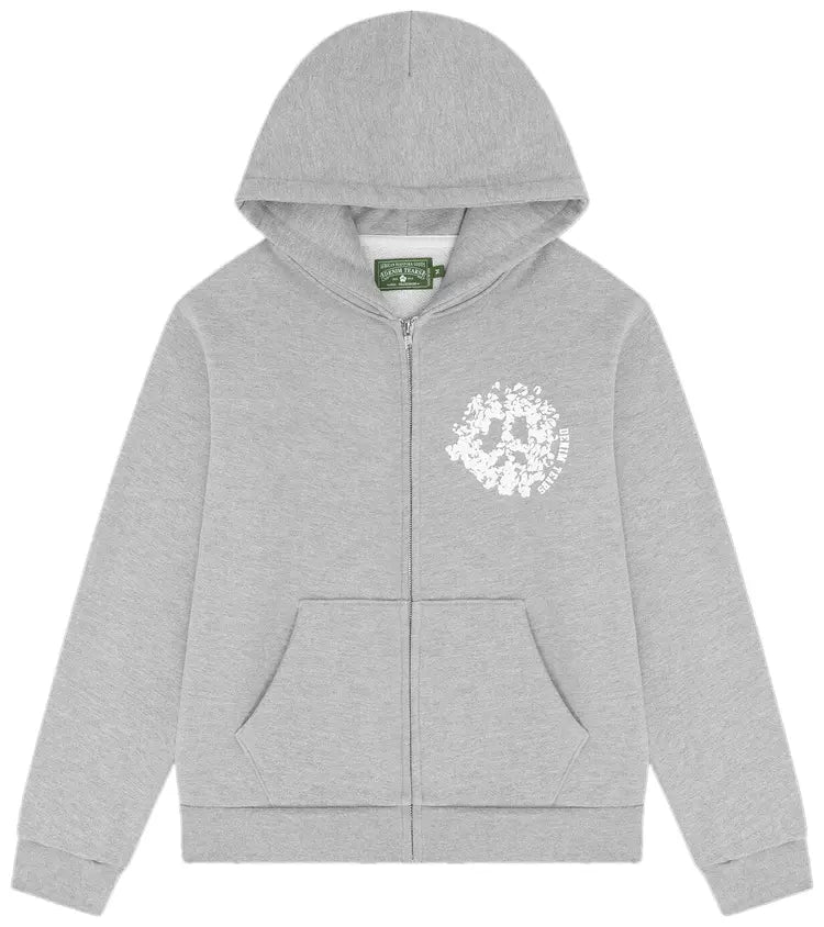 Denim Tears University Zip Up Hoodie Grey