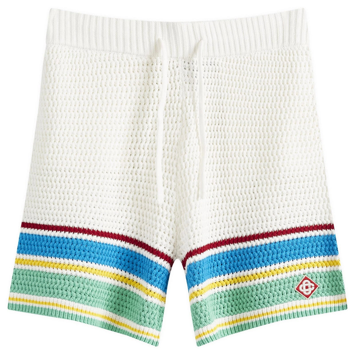Casablanca Men's Crochet Tennis Set in White/Blue Multi