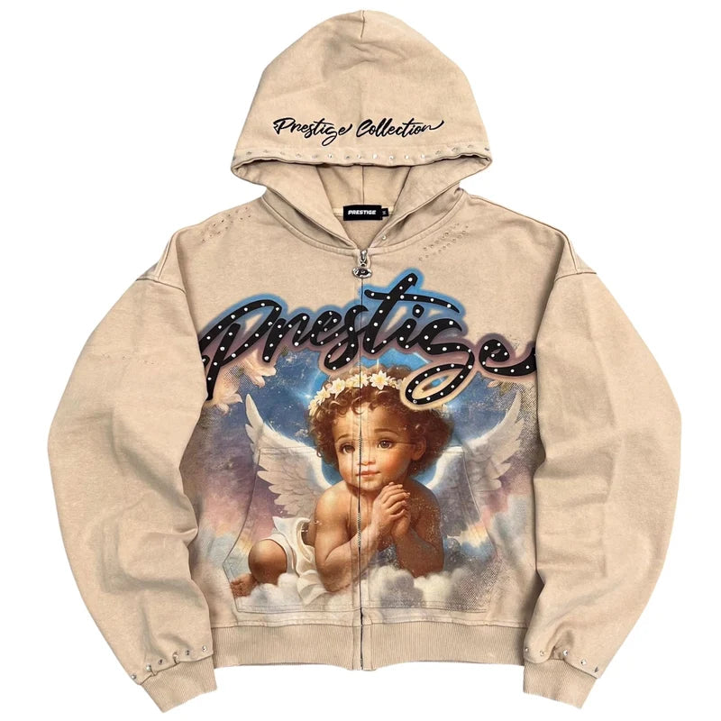 Prestige Angel Hoodie Cream/Blue