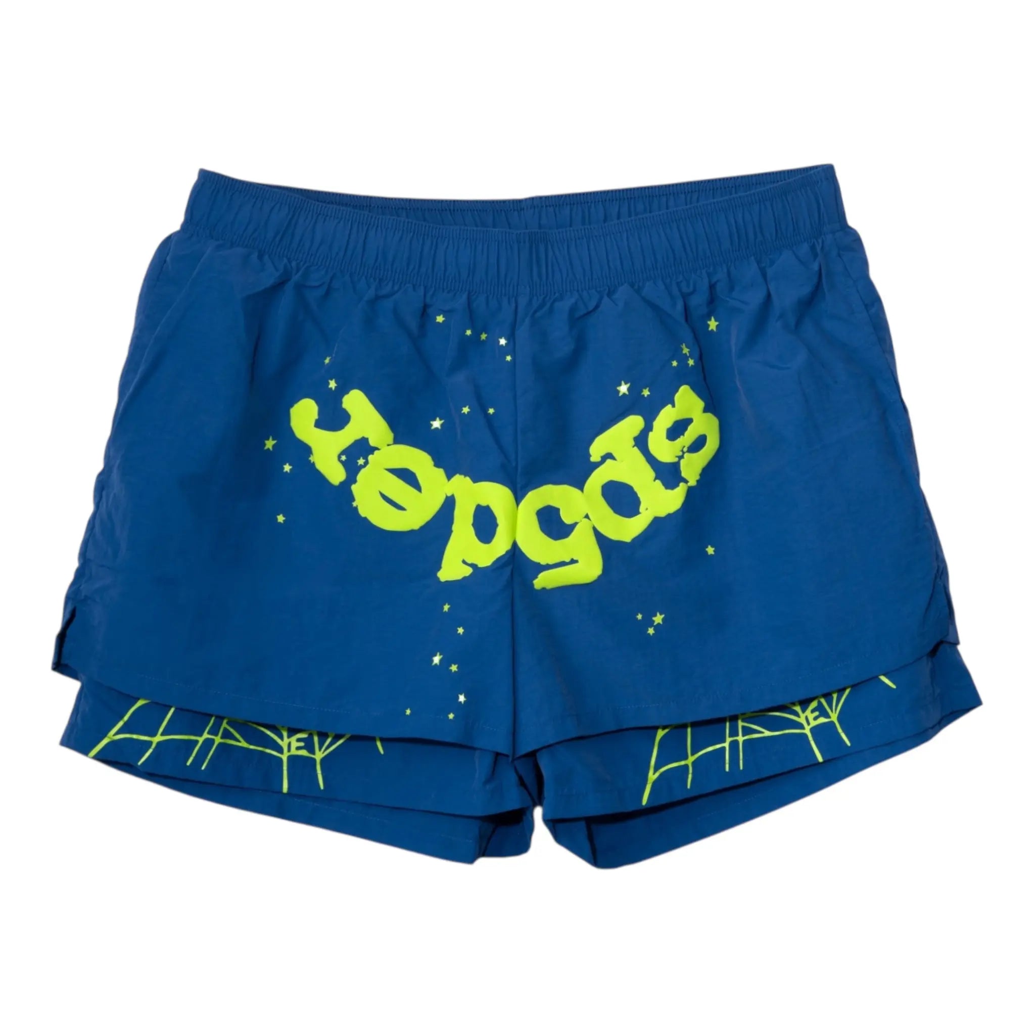 Sp5der Double Layer Shorts Blue