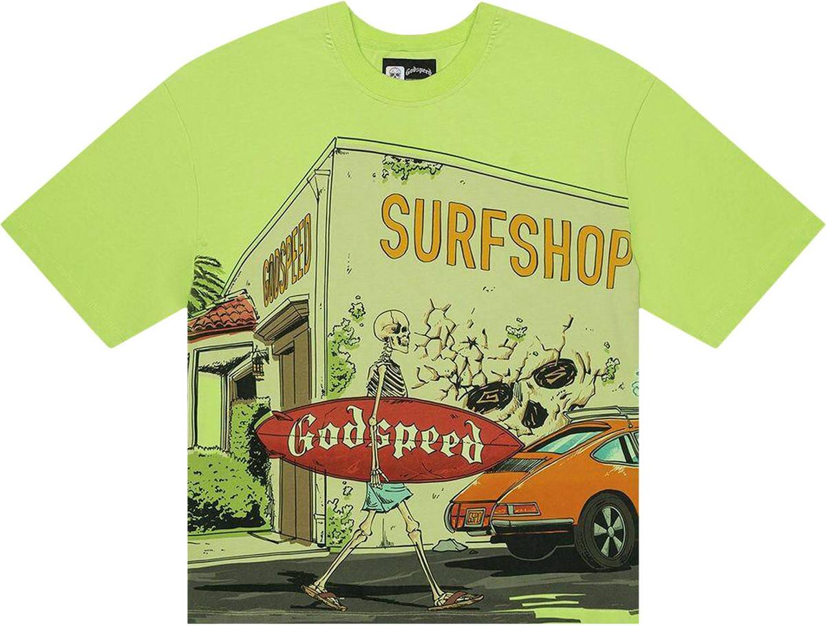 Godspeed Surf Shop Tee Lime Green