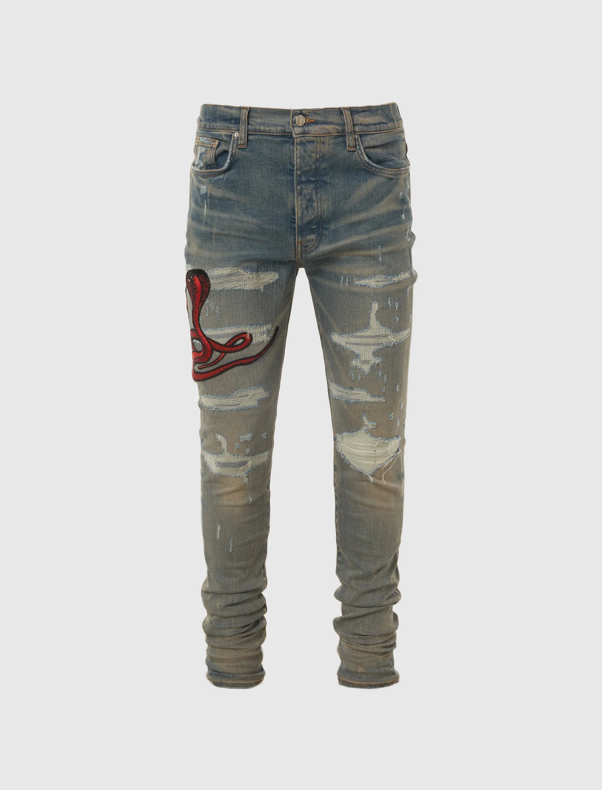 Amiri Red Snake Thrasher Jean