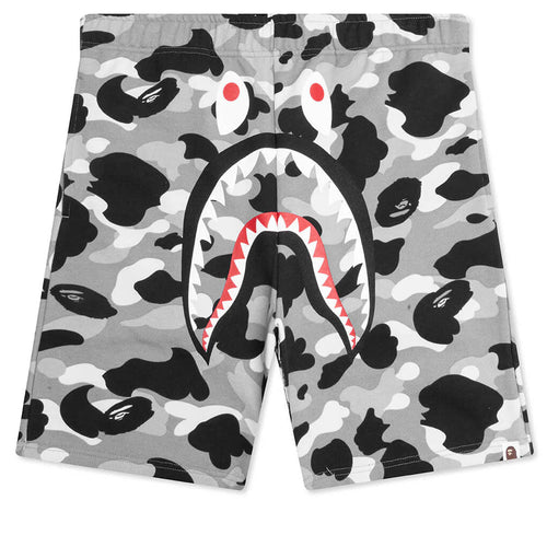 A BATHING APE
ABC CAMO SHARK REGULAR FIT SWEAT SHORTS - GRAY