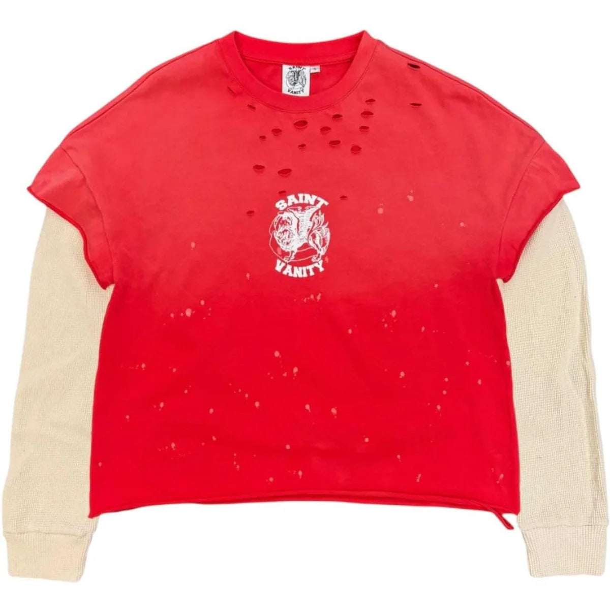 Saint Vanity Cutoff Layered Thermal L/S Tee Red