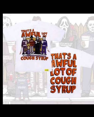 Awful Lot Of Cough Syrup Horror Character Tee