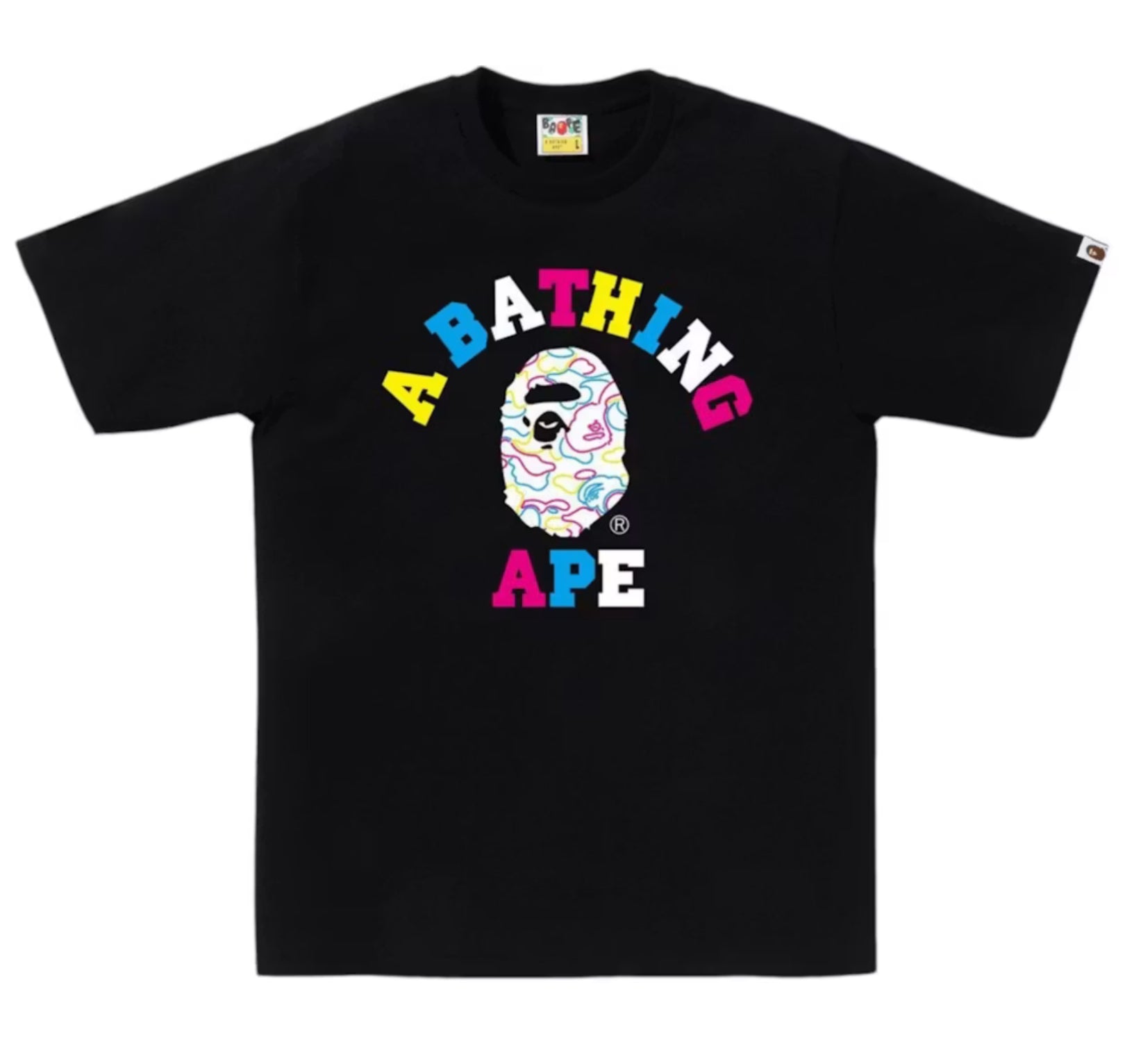 BAPE Neon Camo College T-Shirt 'Black'