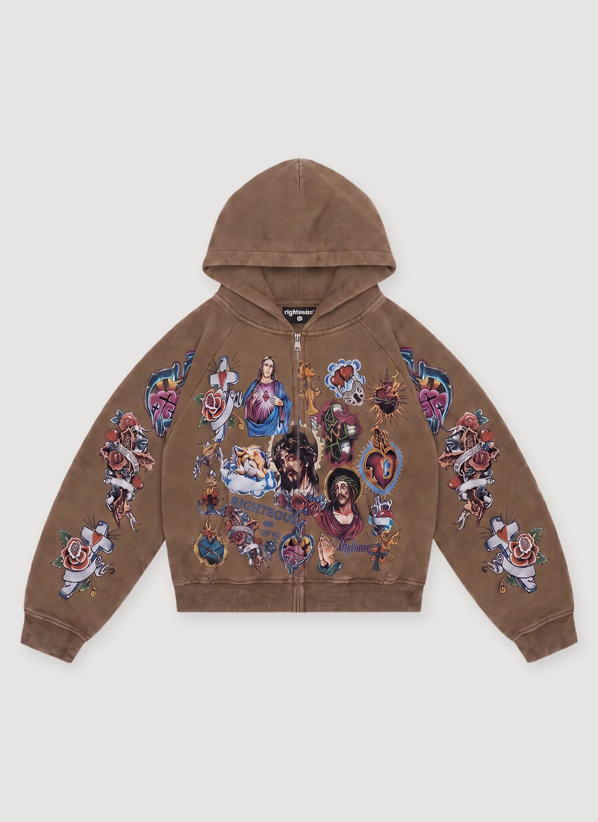 RIGHTEOUS RISEN KING HOODIE BROWN