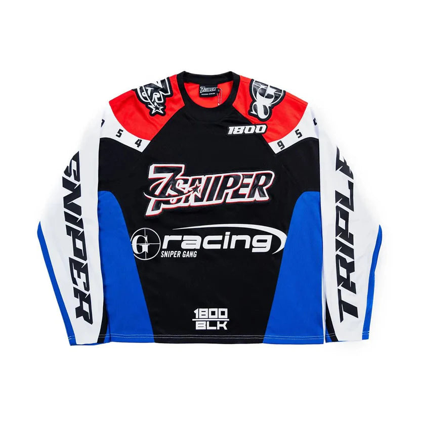 Triple Sevens x Sniper Gang 1800 Racing Jersey Blue Red