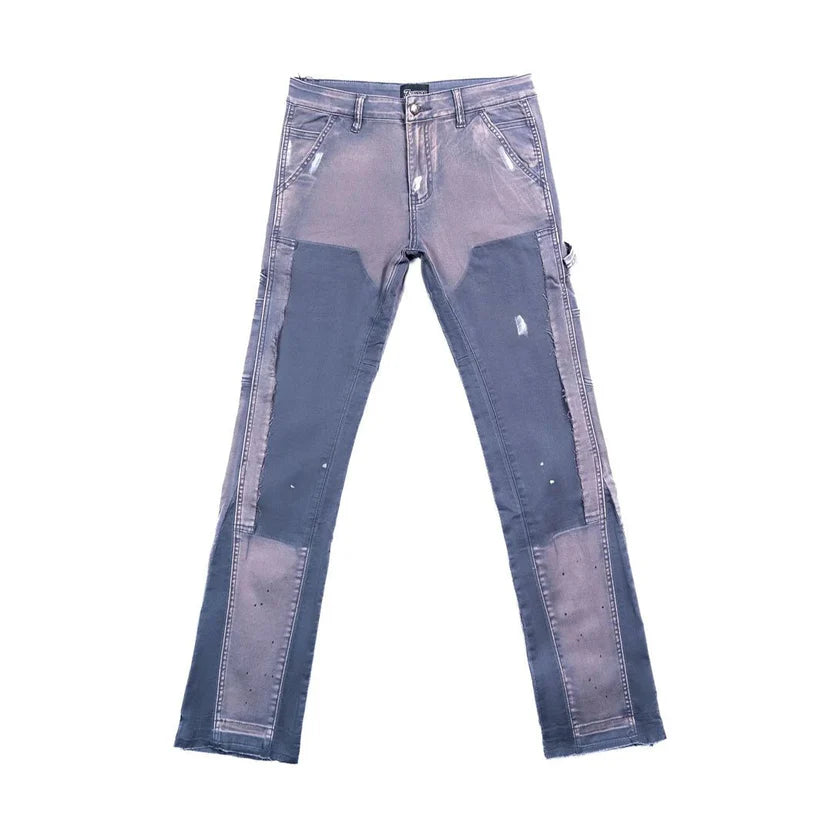 Triple Sevens Flare Denim Pants Grey/Blue
