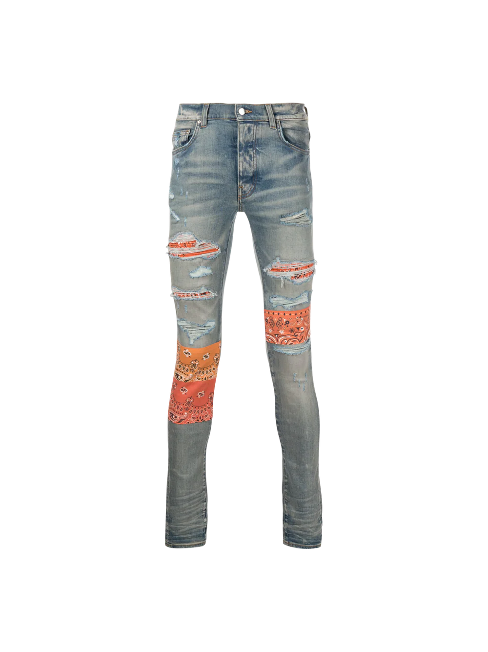 Amiri 'Vintage Bandana Art Patch' Blue Jeans