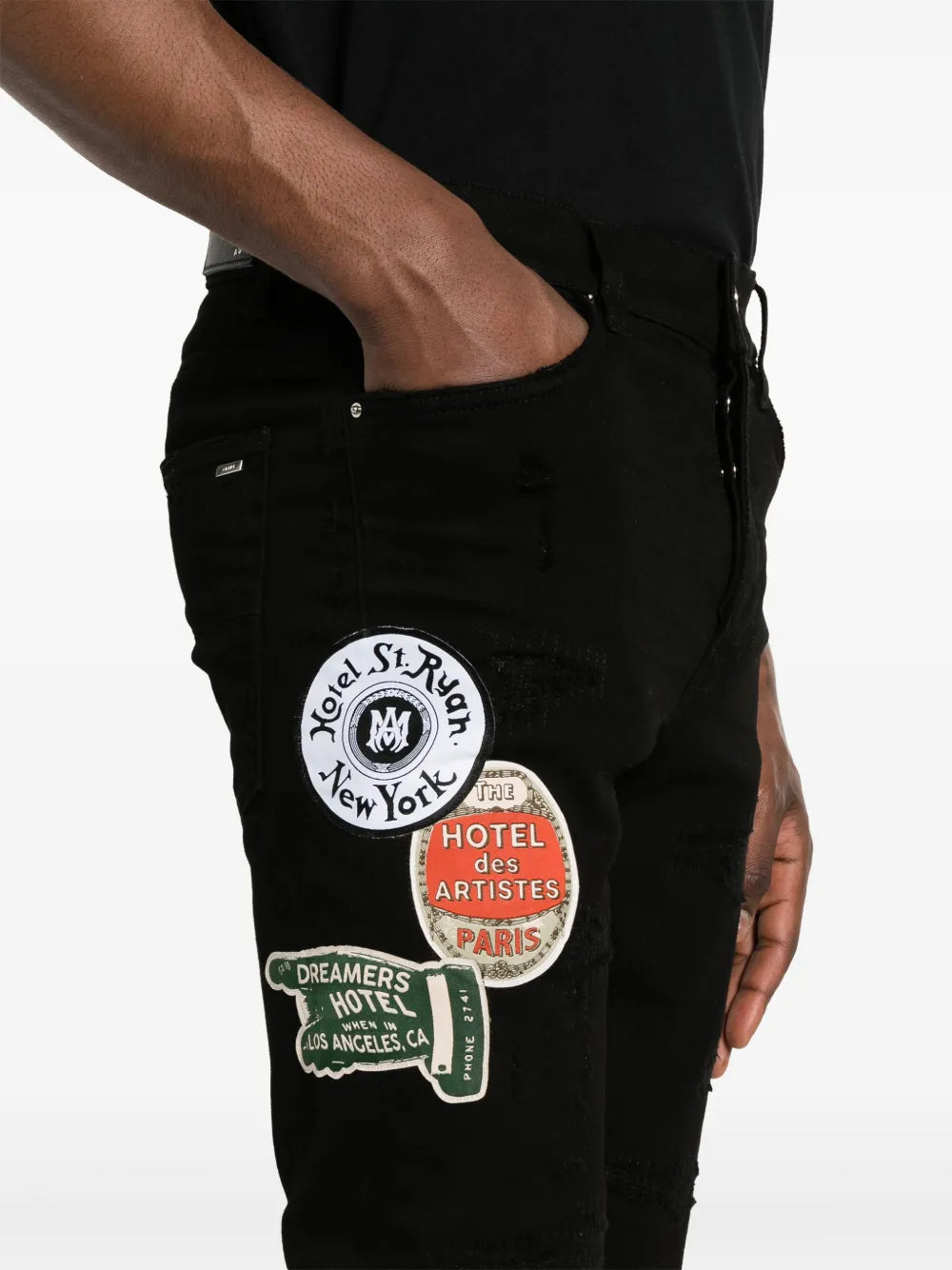 Amiri Jean Travel Repair Patch Black