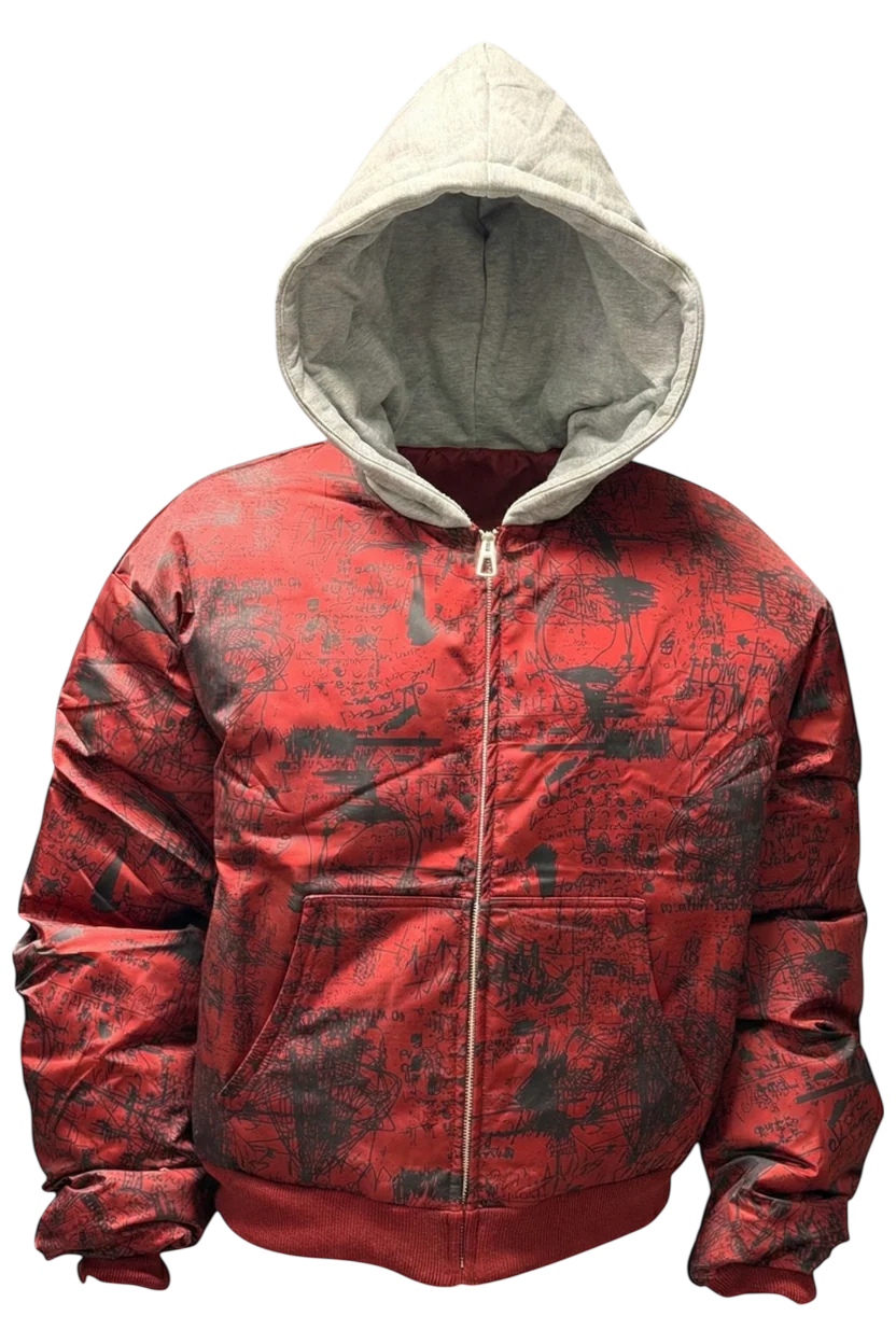 SAINT VANITY RED GRAFFITI BOMBER