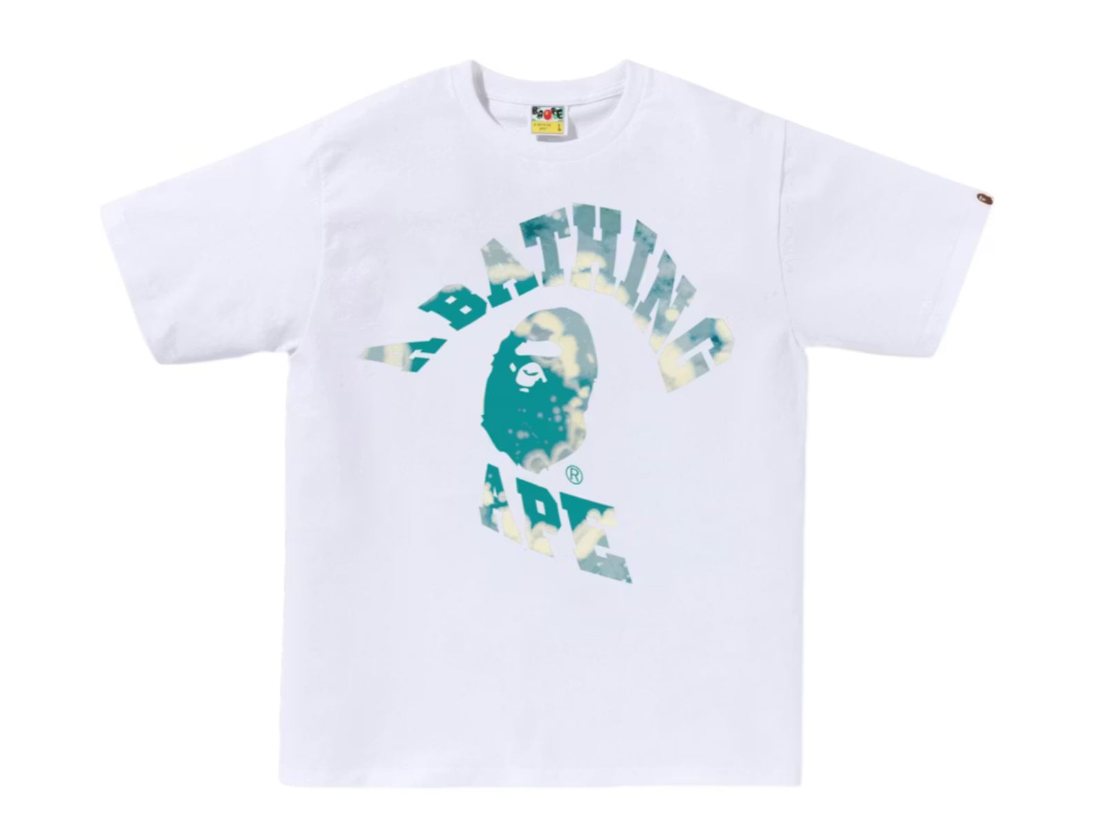 BAPE Tie Dye Twist College Tee White