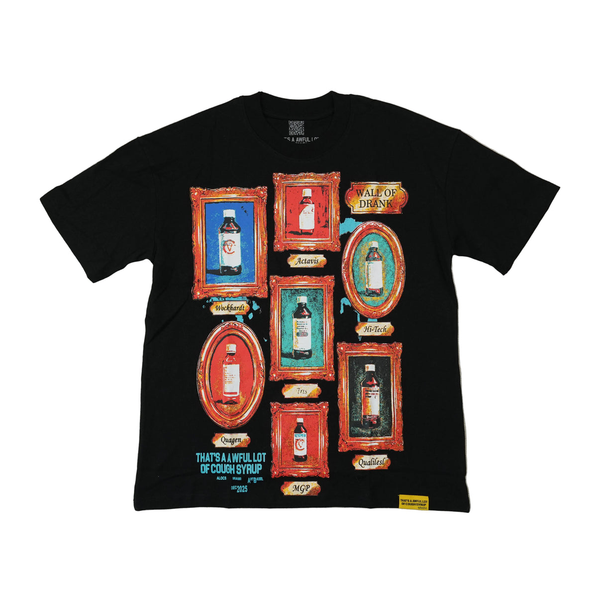 Awful Lot Of Cough Syrup Wall Of Drink T-Shirt Black