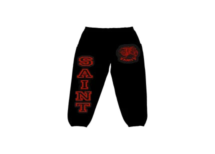 Saint Vanity Logo Sweatpants Black & Red