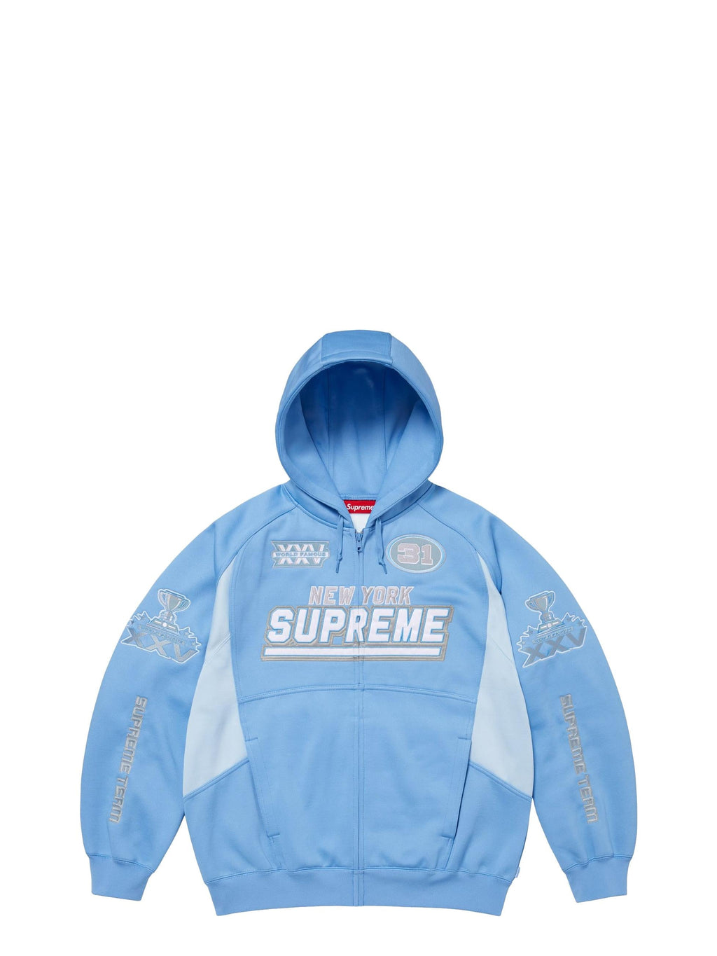 Supreme Football Zip Up Hooded Sweatshirt 'Blue'