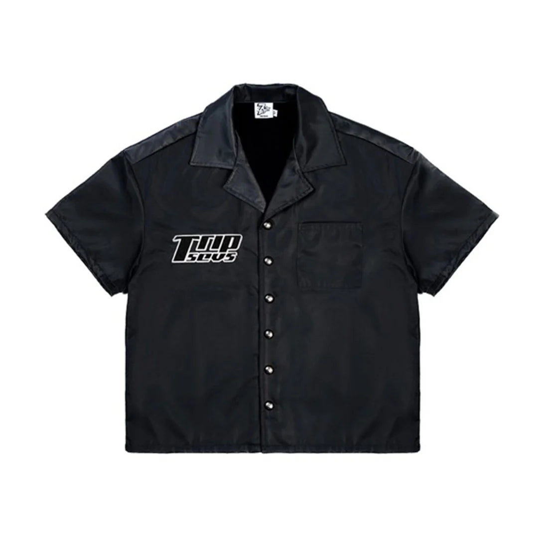 Triple Sevens Nylon Button Up Black